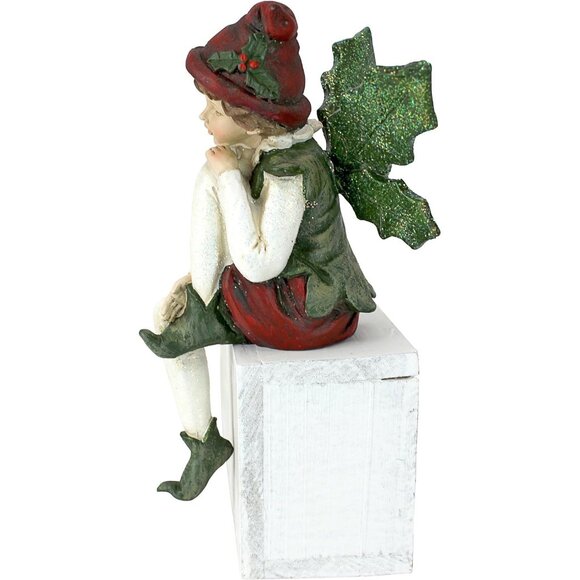 Christmas Decorations - Emmanuel, Santa's Xmas Elf Shelf Sitter Holiday Statue - Picture 4 of 6